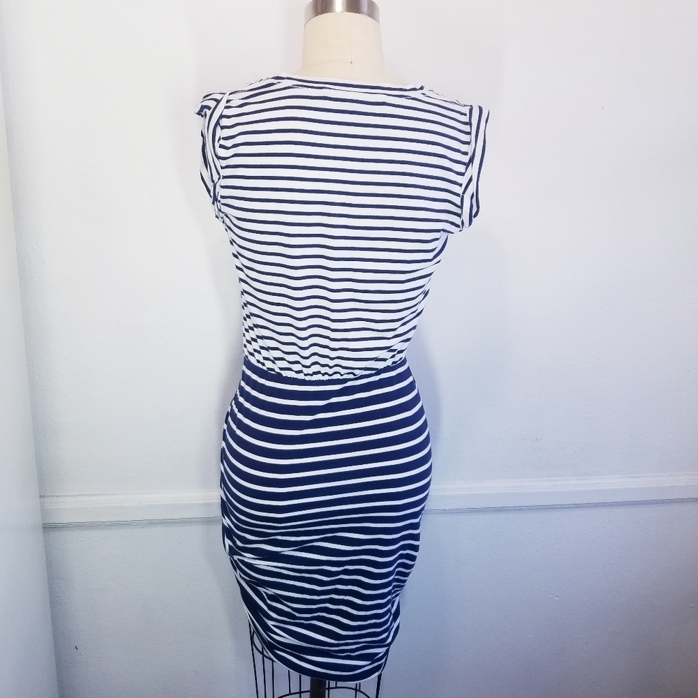 Veronica Beard | Stripe Ruched Jersey‎ Dress, size Small - Picture 3 of 12